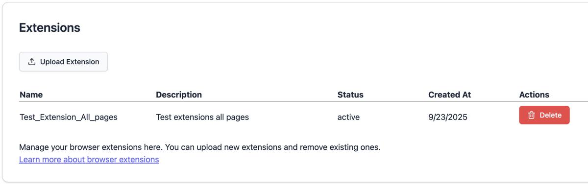 Testing browser extensions