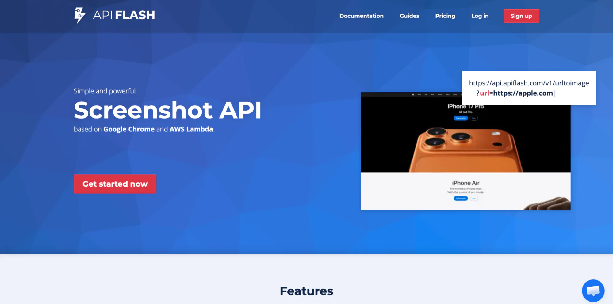 ApiFlash home page