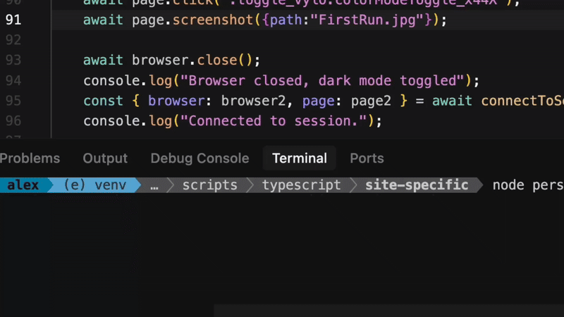 Persisting sessions demo