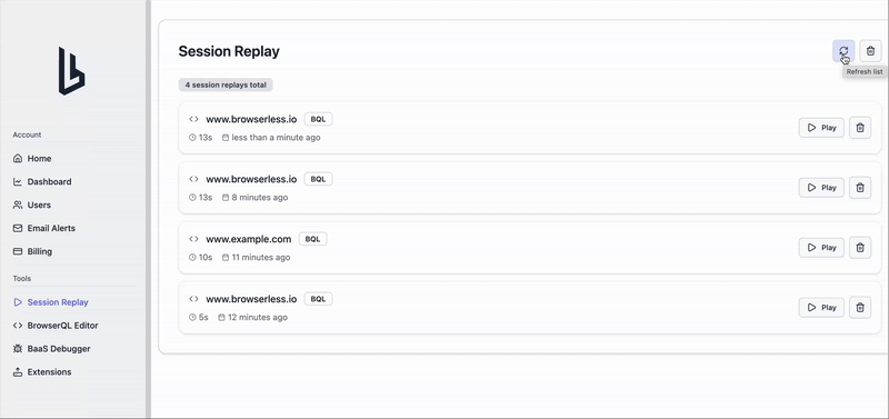 Session Replay in action